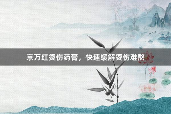 京万红烫伤药膏，快速缓解烫伤难熬